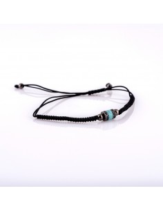 Bratara argint & snur impletit