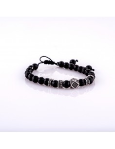 Bratara argint & onix lucios