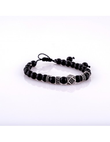 Bratara argint & onix lucios