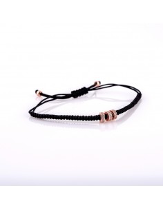 Bratara snur negru & argint...