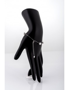 Bratara Double White Pearls