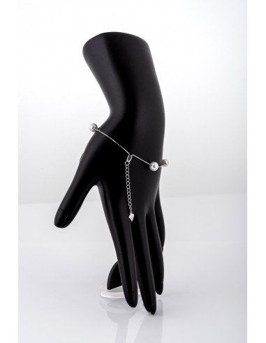 Bratara Double White Pearls